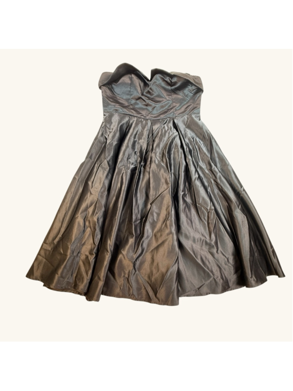 Women’s Large Strapless Black Satin Cocktail Party Dress Fit & Flare